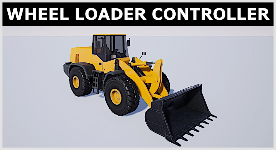A screenshot of a wheel loader taken on Unreal Engine.