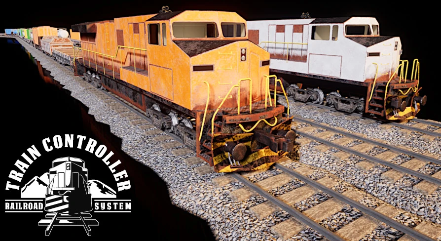 A screenshot of a freight train taken on Unreal Engine.