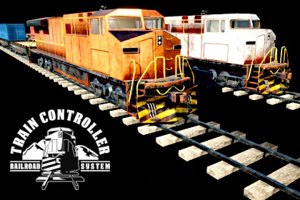 A screenshot of two freight trains side by side taken on Unity 3D.