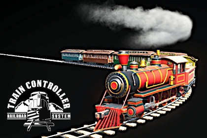 A screenshot of a red steam train making a curve taken on Unity 3D.